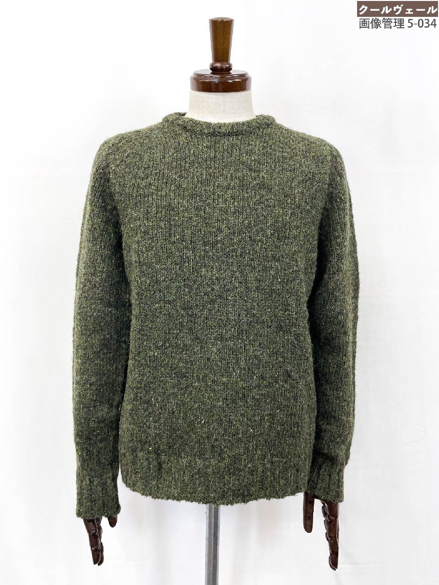 未当て嵌める【ピルグリム PILGRIM】CARLOWAY MILL 労働者の一団のど首 長袖編み物 (メンズ) sizeS カーキ×赤銅色系 36-15-0009-048 ★33MNB0037★ 【中古】