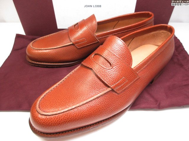 未当て嵌める 【ジョンロブ JOHN LOBB】 RIO リオ レザーコインローファー BUFFALO SS TAN (メンズ) size6.5E4395 赤銅色系 ★37MZB0102★ 【中古】