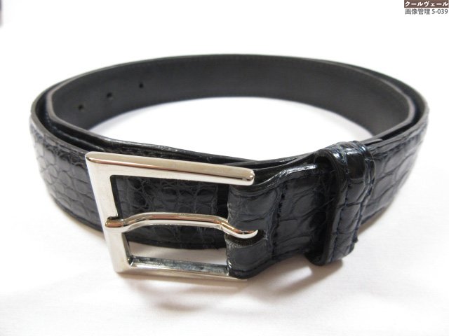 超美品【ヤマモトセイホウ 山本製鞄】 クロコダイル なめし革胴締め (メンズ) size90 米国海軍系 ★10MEB0010★ 【中古】