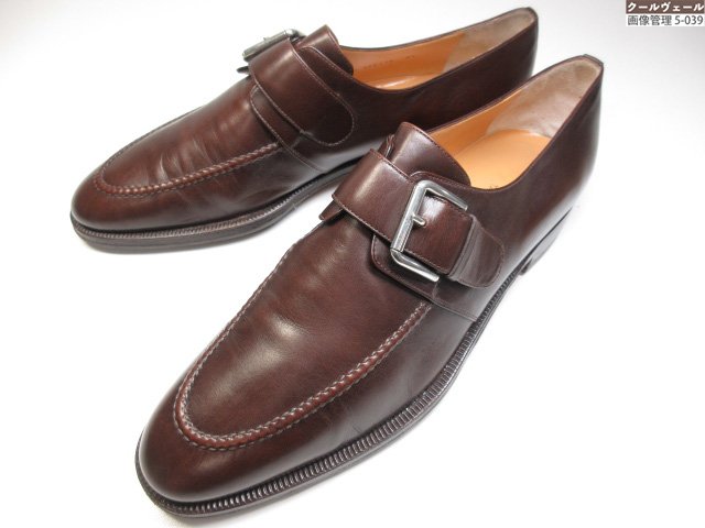 超美品 【タニノクリスチー TANINO CRISCI】 B12F419 U手当て 片方胴締め なめし革シューズ (メンズ)size9.5 うす暗い赤銅色 ★37MZB0190★ 【中古】