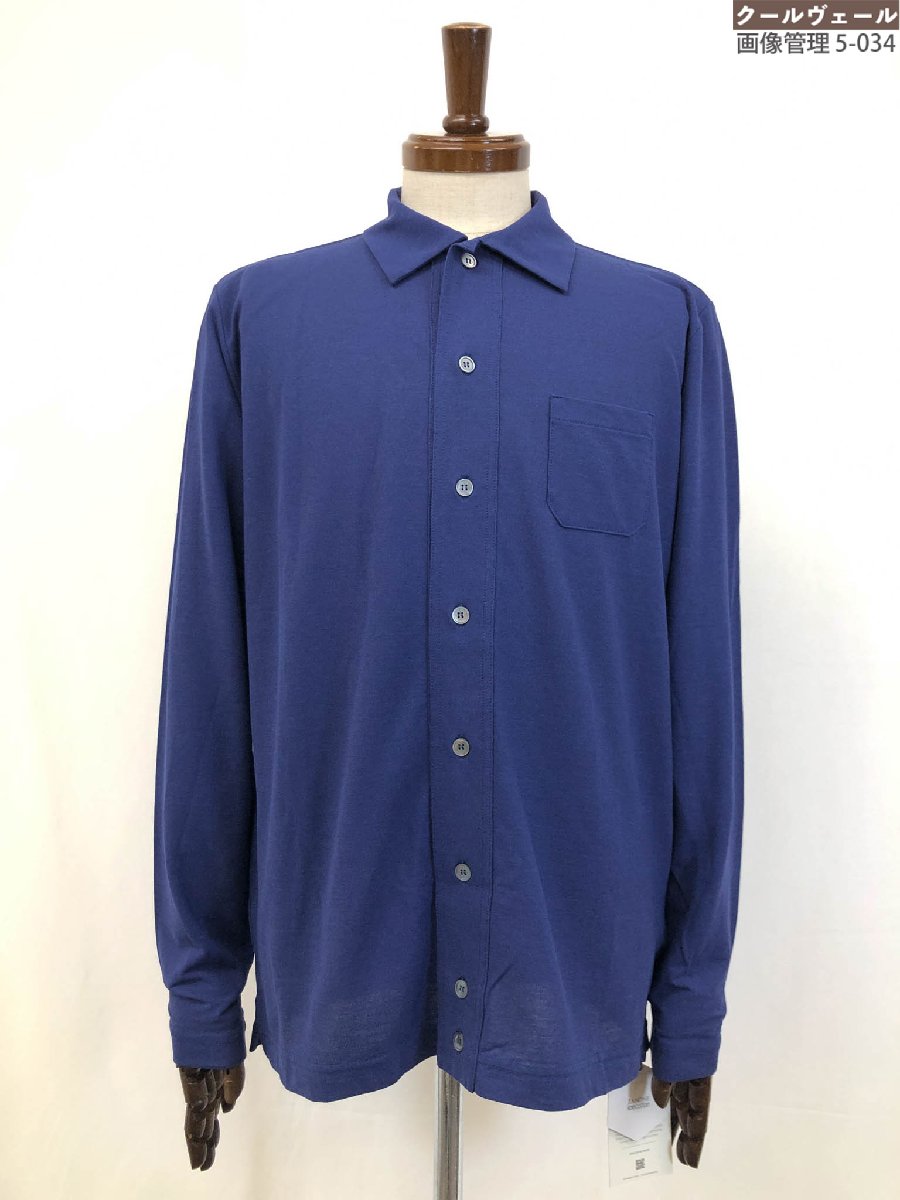 未使用【ザノーネ ZANONE】812961 ZG380 Z5095 定価40700円 ICECOTTON カジュアル ジャージーシャツ (メンズ) size50 群青色系★10ZZN0880　【中古】｜クール・ヴェール 店
