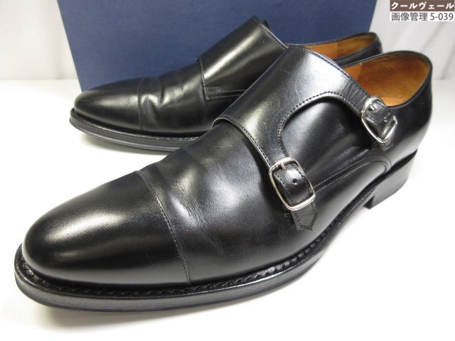美品 【ジャランスリワヤ】 98374 11120 Wモンクストラップシューズ キャップトゥ (メンズ) size9.5 黒いこと ★37MZB0278★ 【中古】
