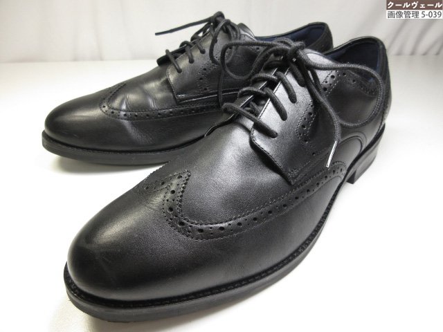超美品 【コールハーン Cole Haan】 C37346 GRAND ウイングチップ外羽根シューズ スニーカー (メンズ) size10W ブラック ★37MZB0281★ 【中古】|クール・ヴェール 店