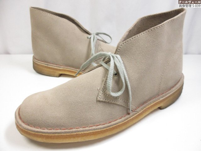 超美品 【クラークス CLARKS】 31695 スエードクロスなめし革 乾荒原ブーツ クレープソール  (メンズ) sizeUS7.5 ベージュ ★37MZB0252★【中古】