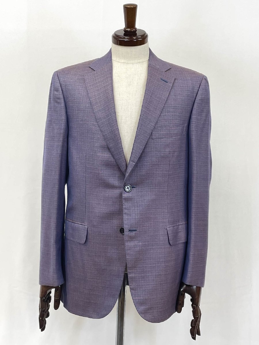最御前上等 未当て嵌める【ブリオーニ Brioni】RAVELLO カシミール×地絹出どころ 2名取り草 上衣 (メンズ) 50C 青碧系×赤銅色 ★32HRB0027★ 【中古】