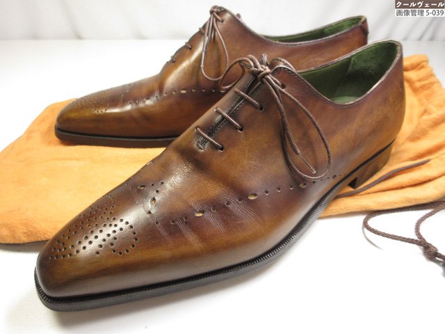 美品 【ベルルッティ Berluti】 デムジュール メダリオン ホールカットレザーシューズ パティーヌ (メンズ)size7.5 赤銅色 ★37MZB0312★ 【中古】