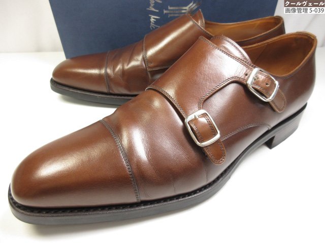 超美品 【ヤンコ YANKO】 14184 Wモンクストラップシューズ キャップトゥ (メンズ) size10 赤銅色 ★37MZB0279★ 【中古】