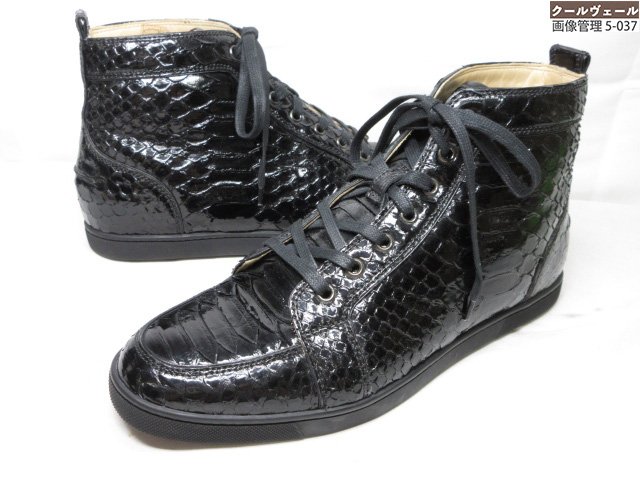 超美品 【クリスチャンルブタン】 パイソンレザー ハイカット