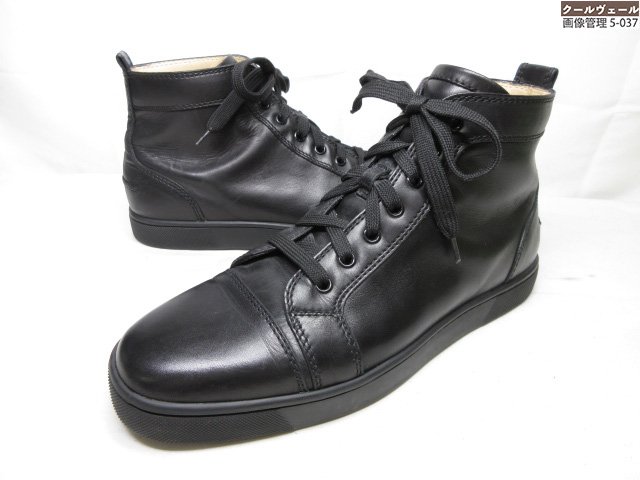 超美品 【クリスチャンルブタン Christian Louboutin】 レザーハイカットスニーカー (メンズ) size42 黒いこと ★37MZB0402★ 【中古】