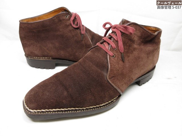 美品 【ステファノベーメル Stefano Bemer】 スエードクロスなめし革 スクエアトゥ 遊撃手ブーツ (メンズ)size27～27.5好いかげんに 赤銅色 ★37MZB0398 【中古】