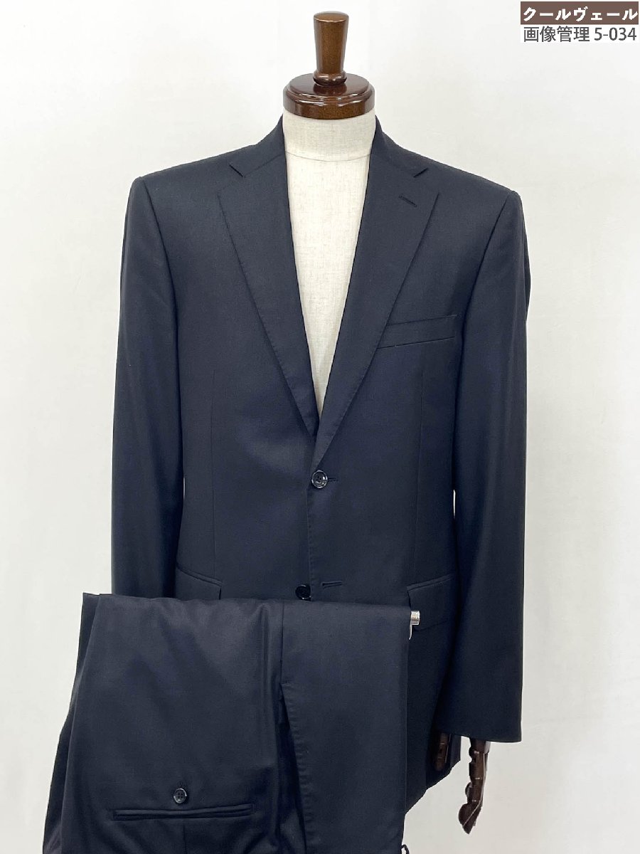美品 【ヴェルサーチ 寄せあわせ VERSACE COLLECTION】 ２名取り草 微光輝 黒無地背広 (メンズ) size48/7R 黒いこと系 ★35MSB0289★ 【中古】