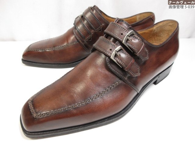 美品 【ベルルッティ Berluti】 なめし革シューズ W同盟罷工さあ美 モンクストラップ (メンズ) size7 うす暗い赤銅色 ★37MZB0439★ 【中古】