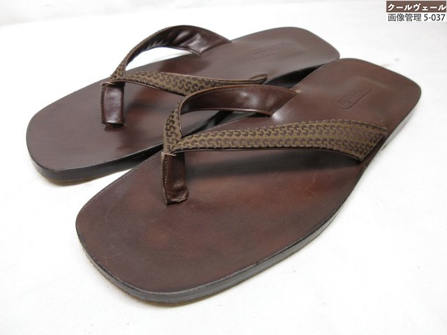 美品 【ジンターラ ZINTALA】 レザーサンダル オープントゥ (メンズ) size7.5 ブラウン ★37MZB0399★ 【中古】|クール・ヴェール 店