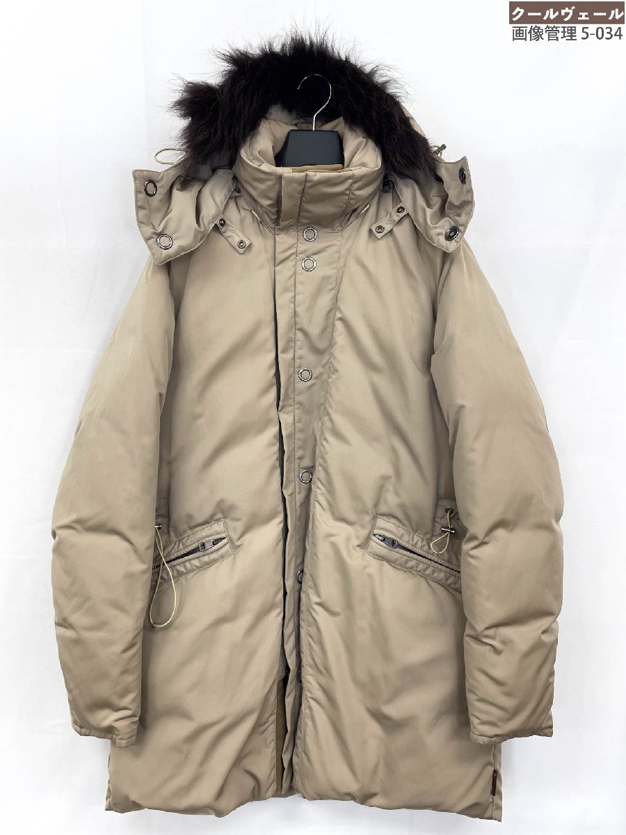 超美品 【モンク軌跡 MONCLER】 44318/90/68908 ボンネット＆毛革付き添い人 落ちこむ上衣 茶曳き船 (メンズ) size4 ベージュ ★40MBB0050★ 【中古】