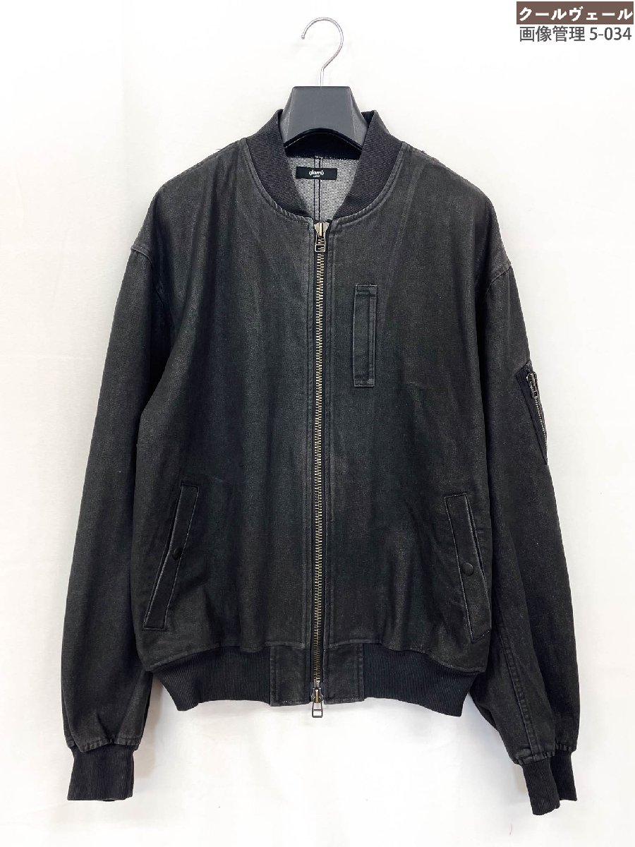 超美品【グラム glamb】GB0325/JKT03 Paraffin Coated Denim MA-1 パラフィンコートデニムMA-1 (メンズ) L ブラック系 墨黒 ★32HRB0050★　【中古】｜クール・ヴェール 店