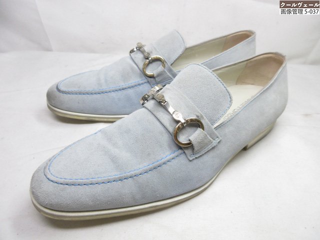 【ドルチェ&ガッバーナ DOLCE&GABBANA】 スエードレザー ビットローファー (メンズ) size6 薄ブルー ★37MZB0366★ 【中古】|クール・ヴェール 店
