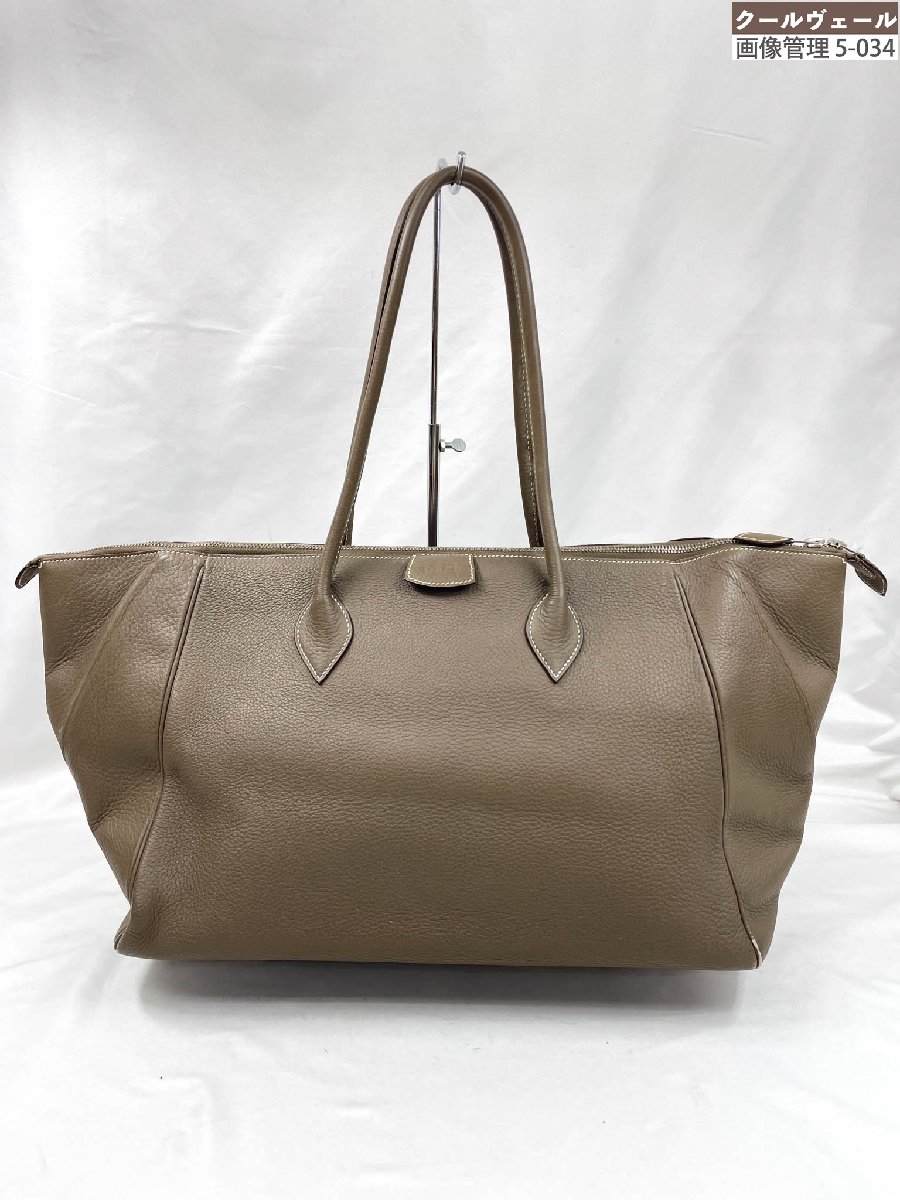 【エルメス HERMES】光の都市ボンベイ40 なめし革御徒面子 □L目じるし トリヨンクレマンス (メンズ/レディース) エトゥープ 赤銅色系★11HTB0027★ 【中古】