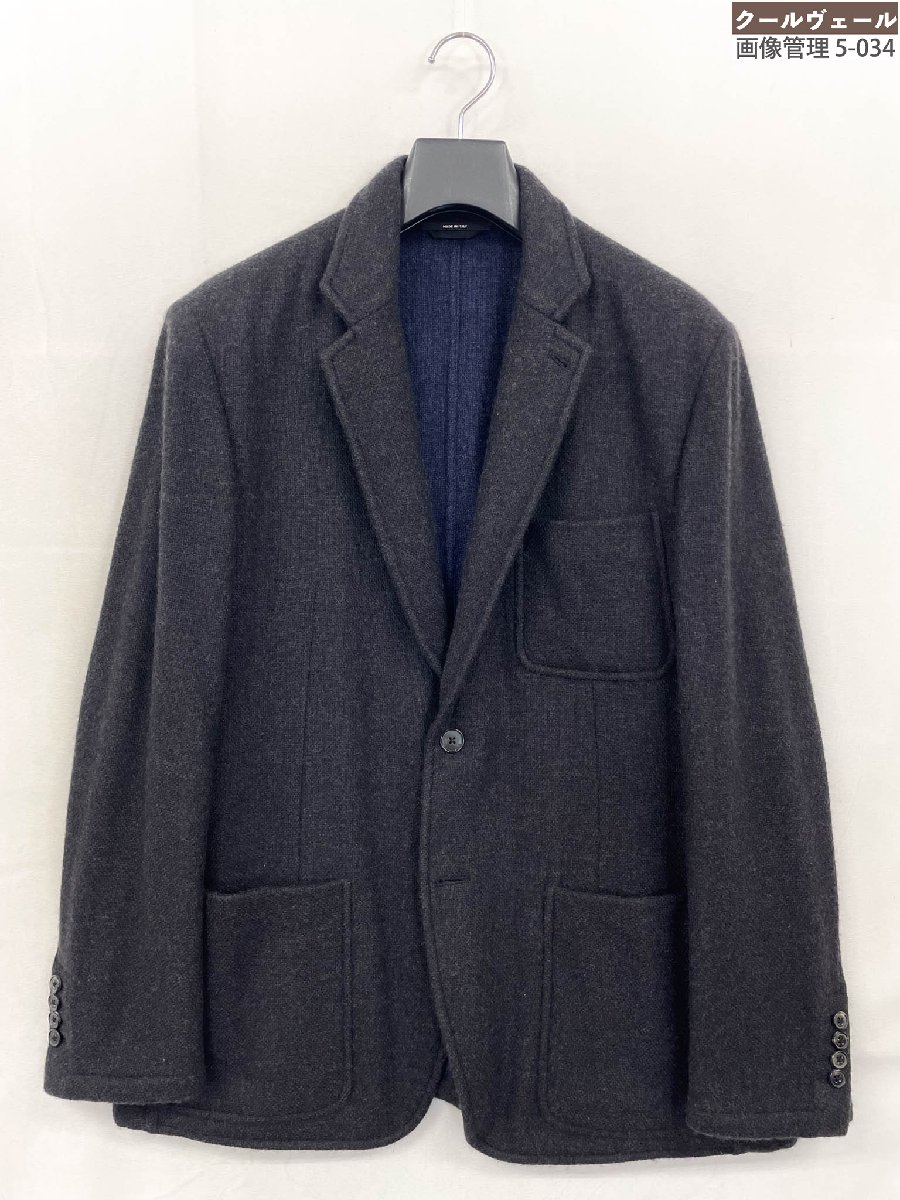極美品【エルメス HERMES】W人間の顔 最御前上等カシミヤ100％ 上衣  肉恩恵地 (メンズ) 52/DROP8R 濃灰色薄墨色 伊製★32MJB0304★ 【中古】