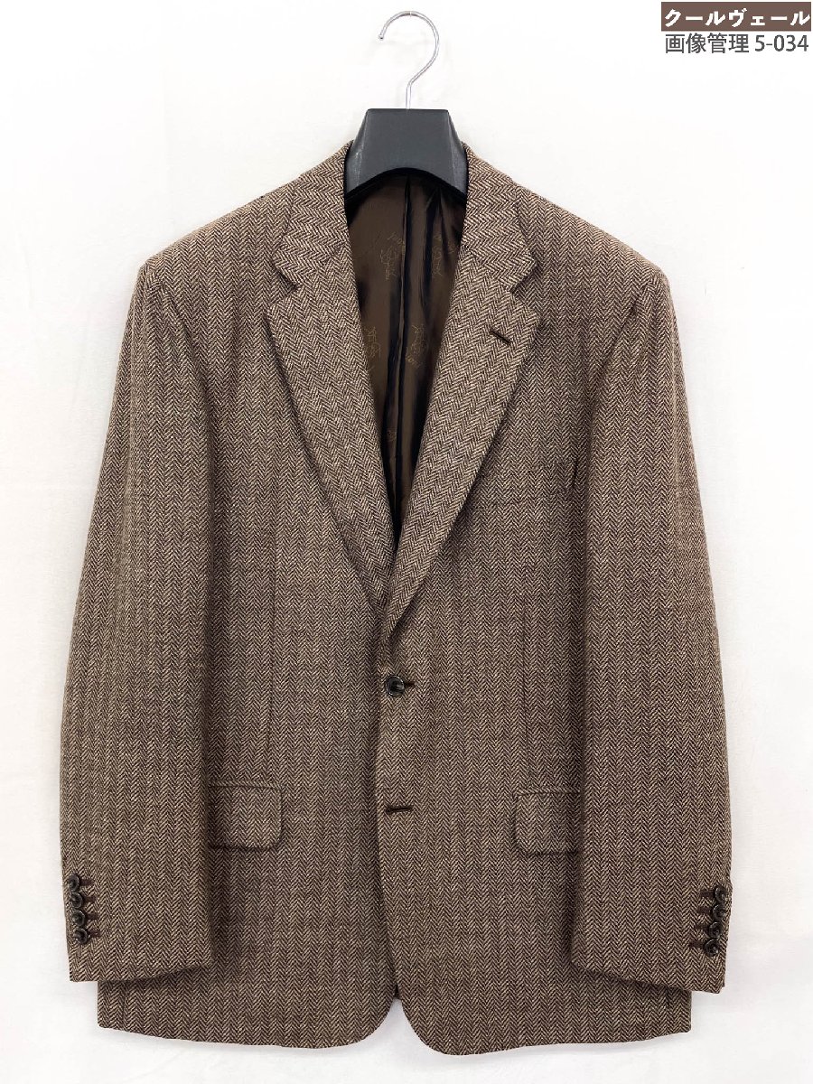 美品【ブリオーニ Brioni】VIA VENETO 2名取り草 杉綾模様柄 上衣 (メンズ) size52R 赤銅色 イタリア製 ★32MJB0303★ 【中古】