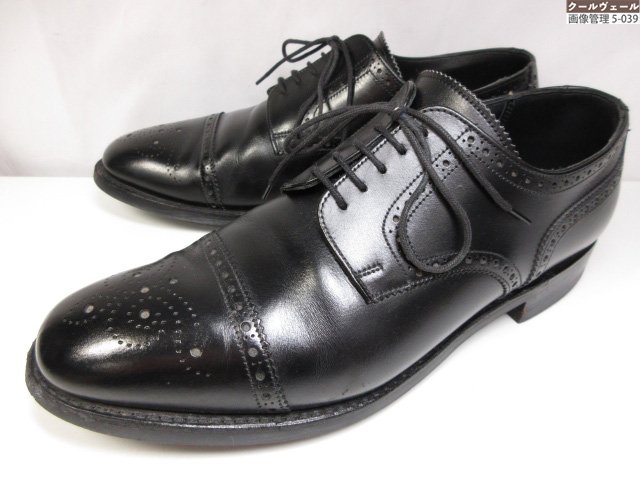 美品【ジョセフチーニー JOSEPH CHEANEY \u0026 SONS】連合王国製 セミブローグ なめし革シューズ (メンズ) size6.5 黒いこと ★39MZB0489★ 【中古】