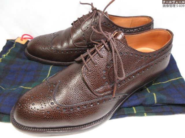 極美品【スコッチグレイン SCOTCH GRAIN】2800 フルブローグ 外羽毛 なめし革シューズ (メンズ) size24.5EE 暗然たる赤銅色 ★39MZB0481★ 【中古】