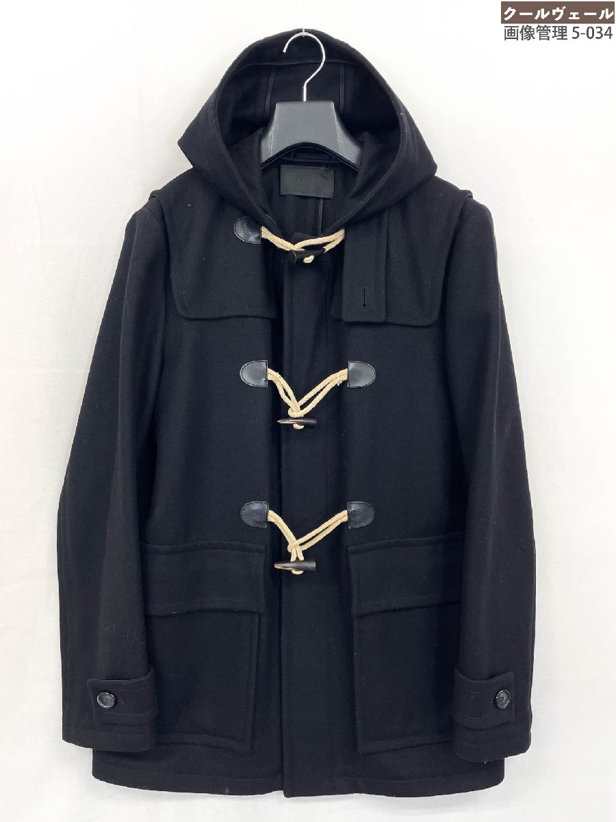 美品【プラダ PRADA】フード付き ウール ダッフルコート トグルボタン アウター (メンズ) size50 ブラック ★32MWB0089★【中古】｜クール・ヴェール 店