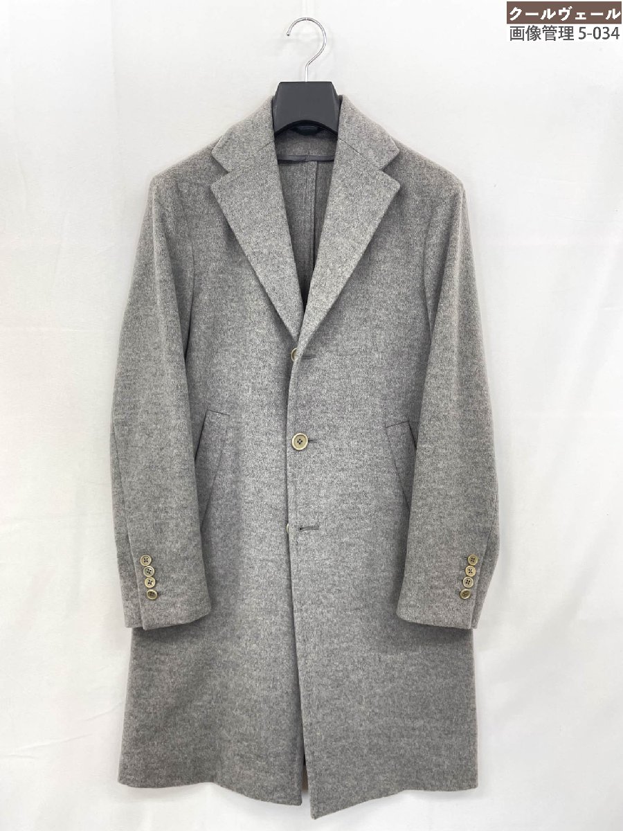 美品【ブリッラ×エイドス Brilla × eidos 】MEN\u0027s EX カシミヤ100％ チェスターコート  (メンズ) 42R ミディアムグレー 伊製★40MWB0097【中古】
