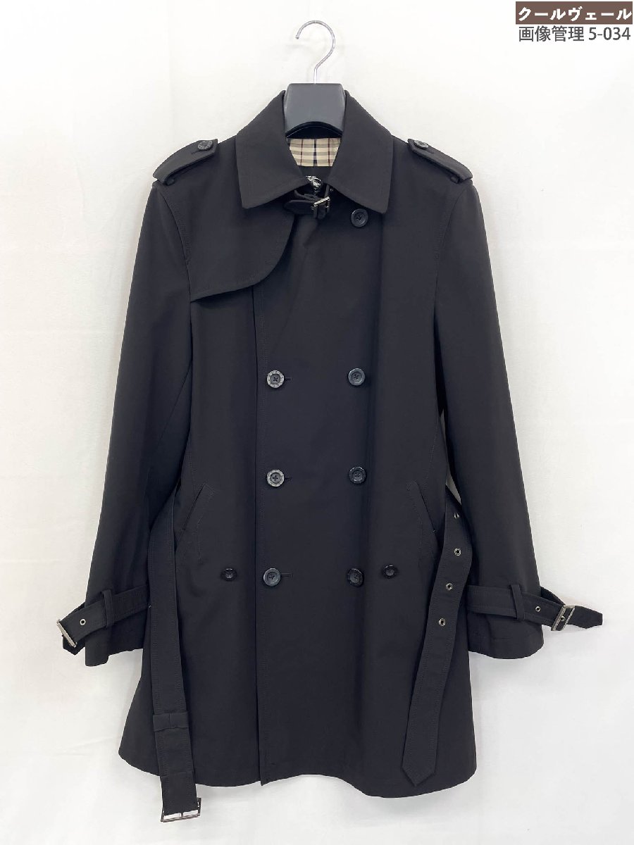 極美品【バーバリーブラックレーベル BURBERRY】BMA07-700-09 胴締め付き添い人 トレンチコート (メンズ) 54 黒いこと BB読み合わせる柄★32MWB0087★ 【中古】