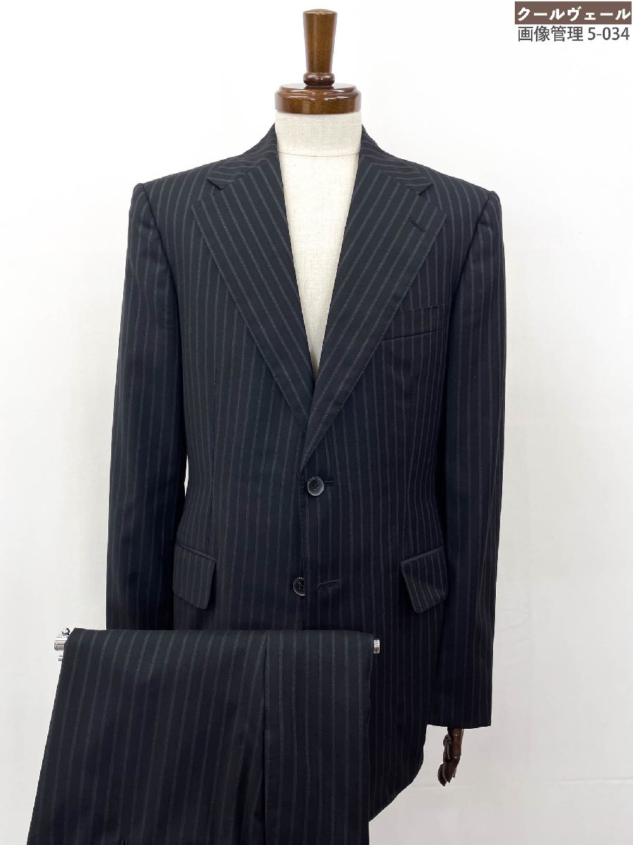 美品【グッチ GUCCI】212AFK シングル2名取り草 縞模様柄 背広 羊毛100％出どころ  (メンズ) size50R 黒いこと系 ★35MSB0378★ 【中古】