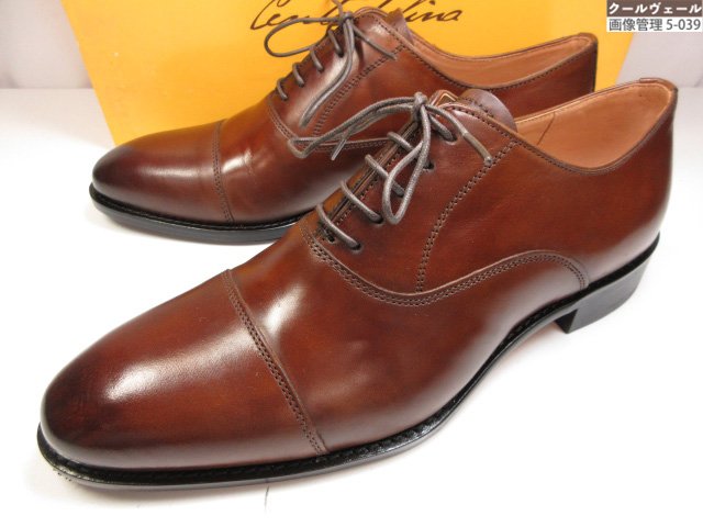未使用【Cento Felina チェントフェリーナ】CF1614 KYAT キャップトゥ内羽根レザーシューズ (メンズ) size7 ブラウン ★37MZB0554★　【中古】｜クール・ヴェール 店