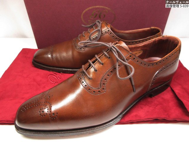 美品【ジョージクレバリー】ANTHONY クォーターブローグ 内羽根レザーシューズ (メンズ) size6E ブラウン ★39MZB0701★　【中古】｜クール・ヴェール 店