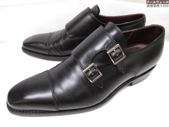 超美品【バーニーズニューヨーク Barneys New York】キャップトゥー ダブルモンクストラップ レザーシューズ (メンズ) 7 黒 ◎37MZB0743◎　【中古】｜クール・ヴェール 店 15,400円