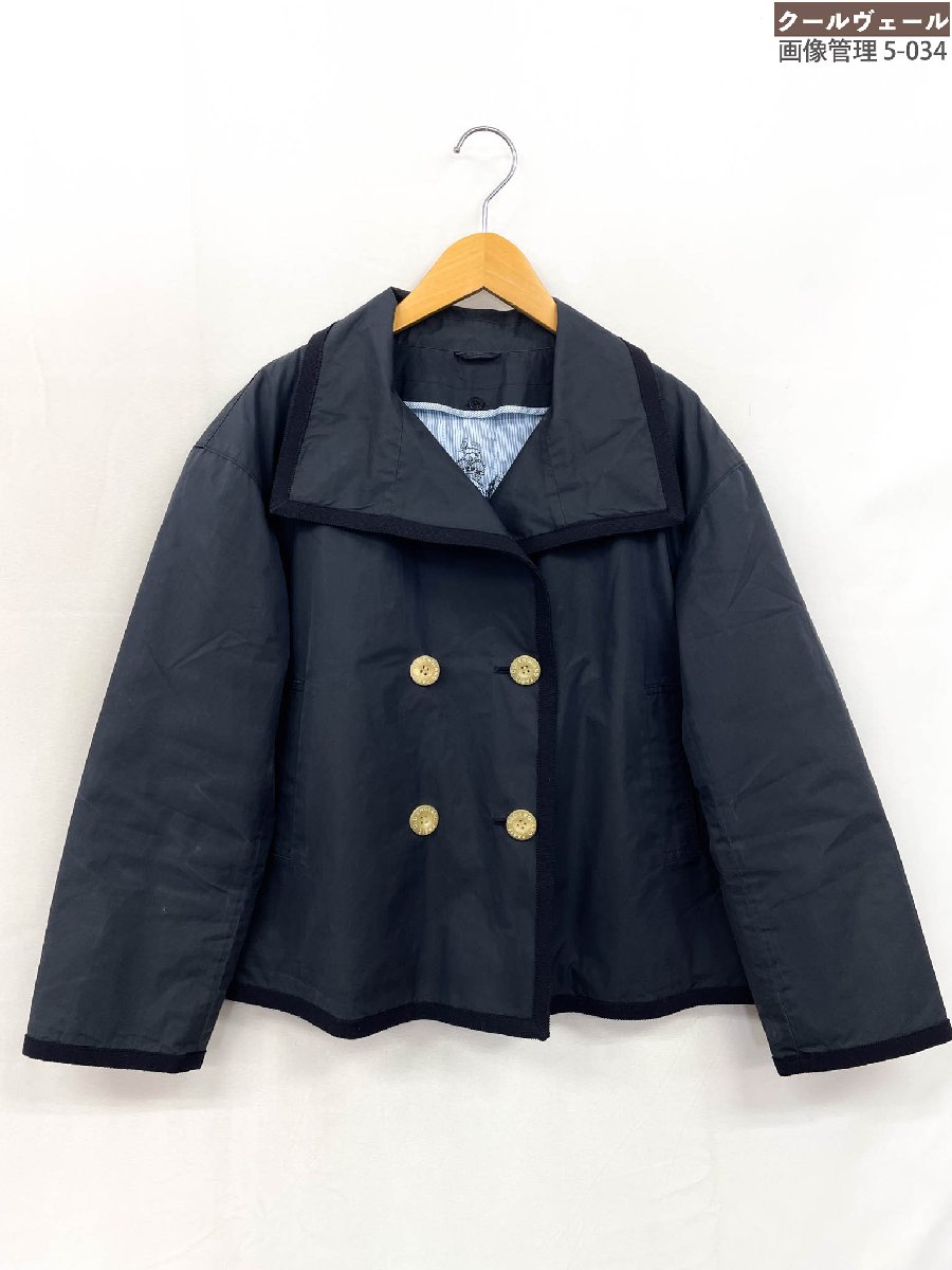 【オールドイングランド OLD ENGLAND】54100241 中綿ライナー付き ダブルボタンジャケット (レディース) size36 ネイビー系 ★37LJB0017★　【中古】｜クール・ヴェール 店