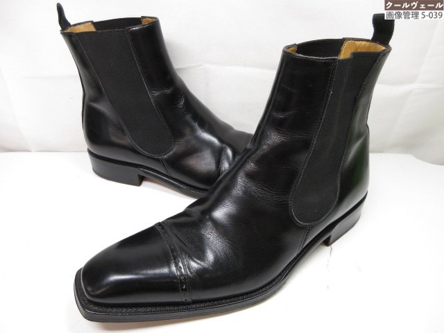 超美品【コルティナ CORTINA】サイドゴアブーツ パンチドキャップトゥ (メンズ) size6 ブラック ◎37MZB0708◎　【中古】｜クール・ヴェール 店