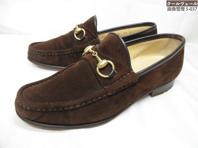 【グッチ GUCCI】スエードレザー ホースビットローファー スリッポン (メンズ) size6.5D ブラウン ◎37MZB0769◎　【中古】｜クール・ヴェール 店
