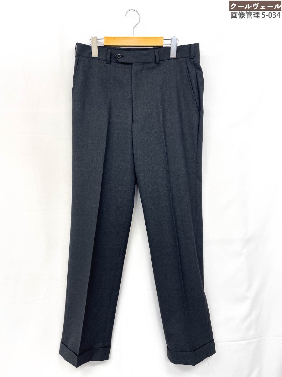 極美品【ブルックスブラザーズ346】19-21-2690 ウール100％ スラックス ノータック (メンズ) size33 チャコールグレー ◎32MPB0317◎　【中古】｜クール・ヴェール 店