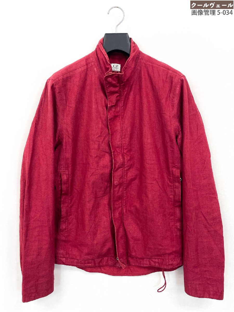美品【シーピーカンパニー】42184C65/3614 リネン100% ジップアップブルゾン コーティング生地 GORE-TEX (メンズ) 48 赤系 ◎32MBB0134◎ 【中古】|クール・ヴェール 店