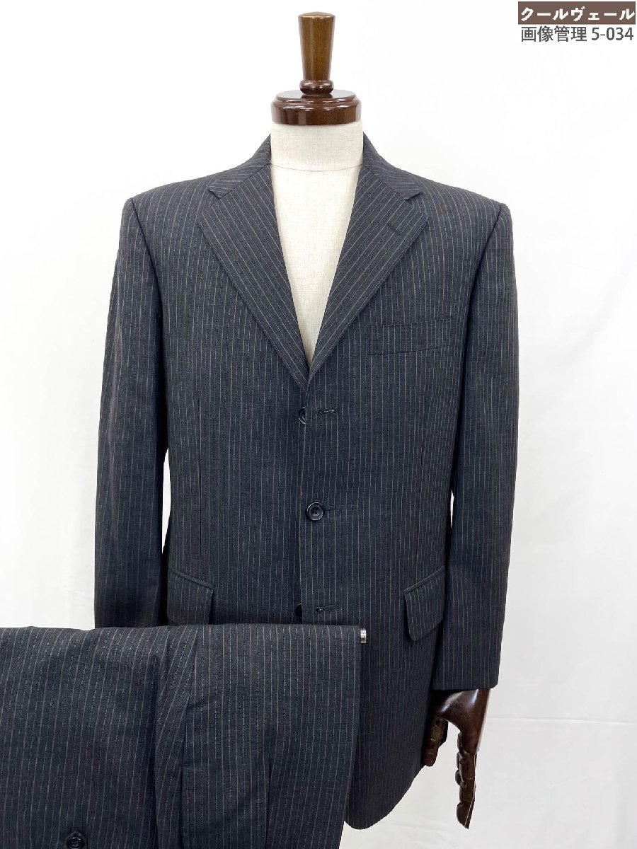 【ポールスチュアート Paul Stuart】40D01-640-08 シングル3ボタン ストライプ柄 スーツ (メンズ) sizeAB5 チャコールグレー ◎35MSB0911◎　【中古】｜クール・ヴェール 店