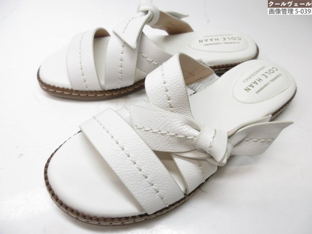 極美品【コールハーン COLE HAAN】W25464 レザーサンダル リボン (レディース) size5B ホワイト ◎39LZB0077◎　【中古】｜クール・ヴェール 店