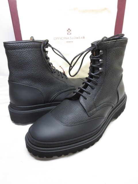 定価88.800円 未使用【OFFICINA SLOWEAR スローウエア】 130211 SW463 990 レースアップブーツ 靴 (メンズ) size39 ブラック ■30SLZ184■【中古】