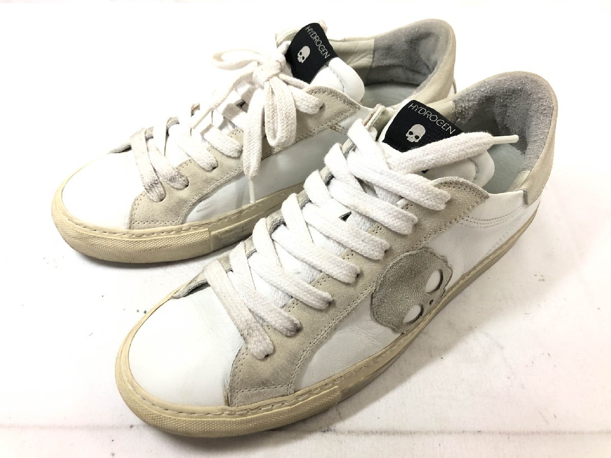 【美品】HYDROGEN ハイドロゲン シボ革 サイドスカル レザー スニーカー 楽天市場】ハイドロゲン （ HYDROGEN ） スニーカー （ TENNIS