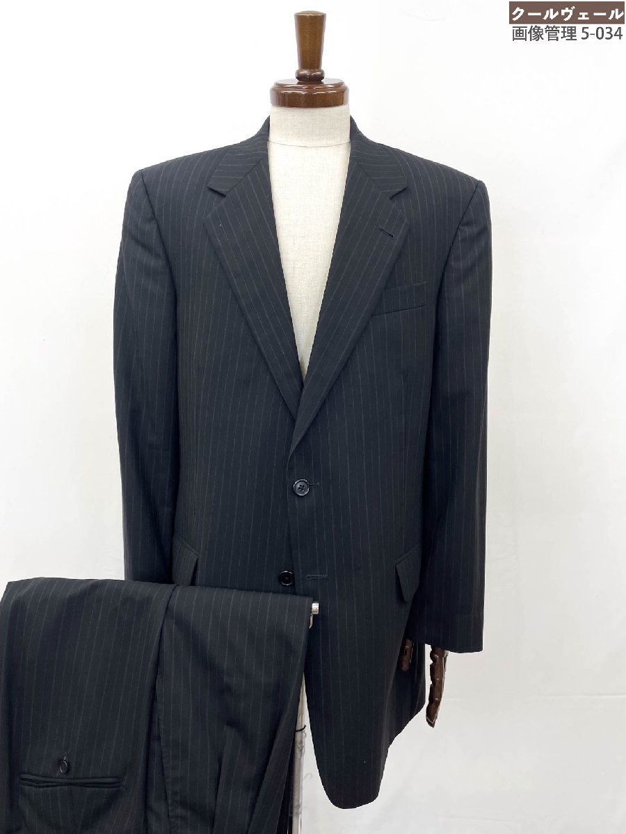 【キルガー&times;バーニーズニューヨーク】シングル2ボタン スーツ ストライプ柄 (メンズ) size52～54相当 ブラック ★35MSB0660★　【中古】｜クール・ヴェール 店