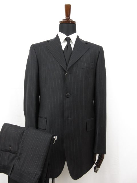 未使用 【TAGLIATORE NAPOLI 1939 タリアトーレ】 シングル3ボタン スーツ (メンズ) 48 ネイビー系 ストライプ 伊製 TA700/18 ◯27SLJ0610【中古】｜クール・ヴェール 店 11,880円