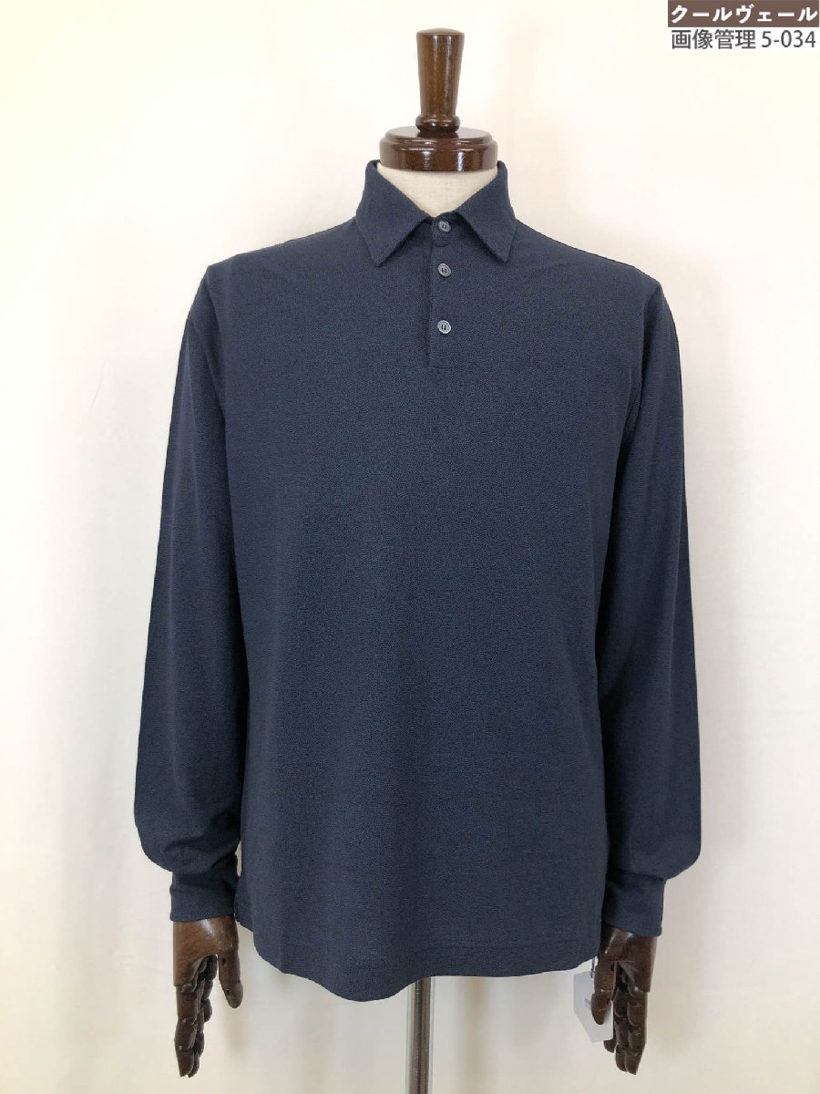未当て嵌める【ザノーネ ZANONE】811819 ZM324 Z2529 必要経費42900円 ICECOTTON 刷り上げる柄 長袖スポーツシャツ (メンズ) size44 米国海軍 ★10ZZN0820★ 【中古】 ニット・セーター-メンズファッション