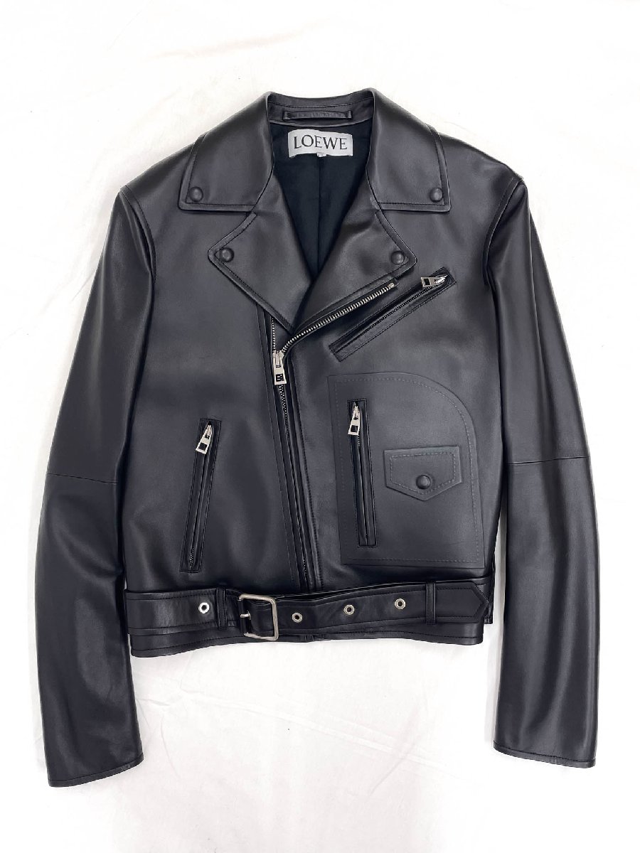LOEWE ブラック ダブルライダースジャケット 楽天市場】LOEWE / ロエベ | レザー ダブル ライダースジャケット | 36