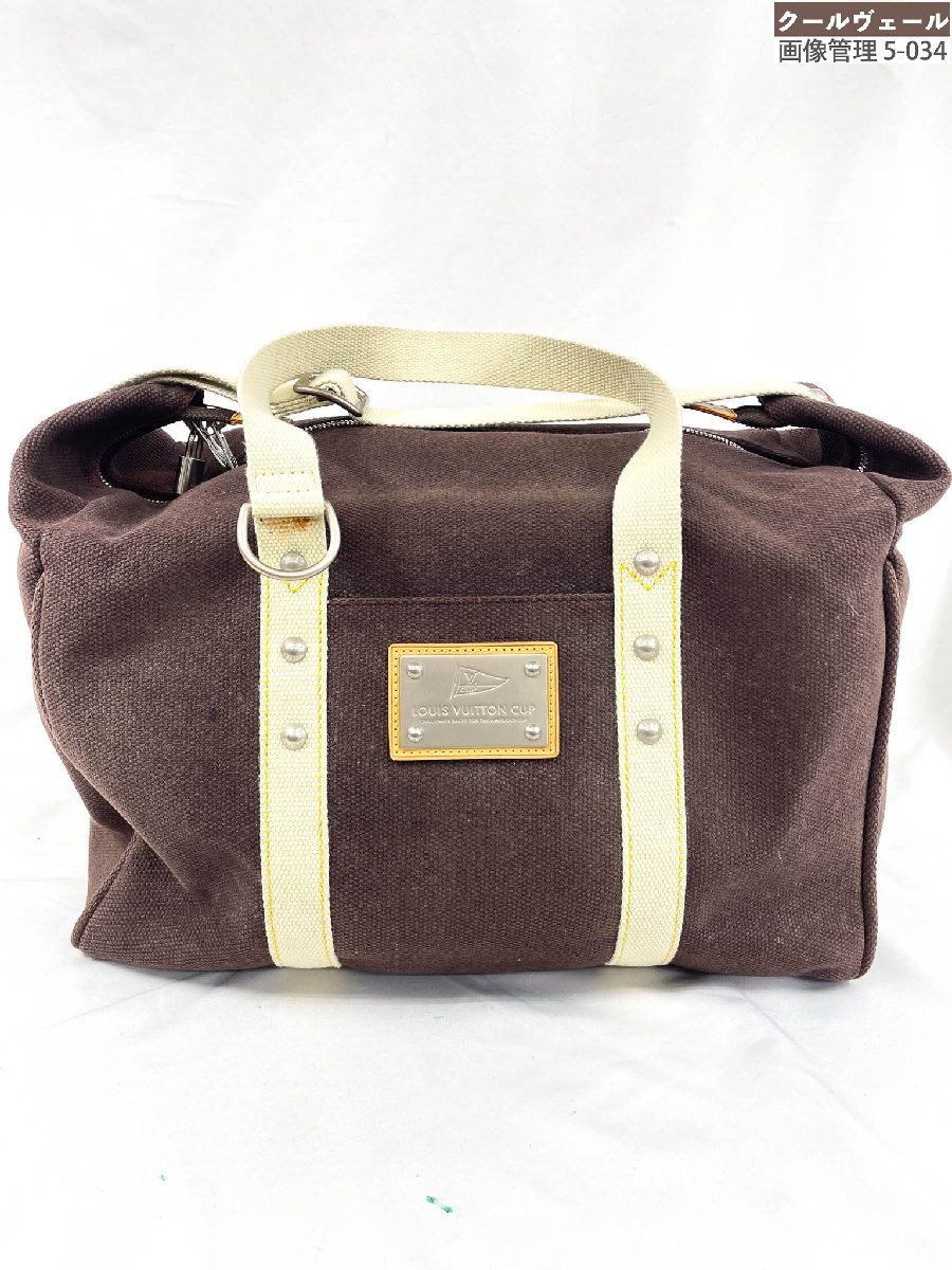 【ルイヴィトン LOUIS VUITTON】 M80665 サック土日 アンティグア LV優勝杯 ボストンバッグ トート (メンズ) モカ ★11MGB0004★ 【中古】