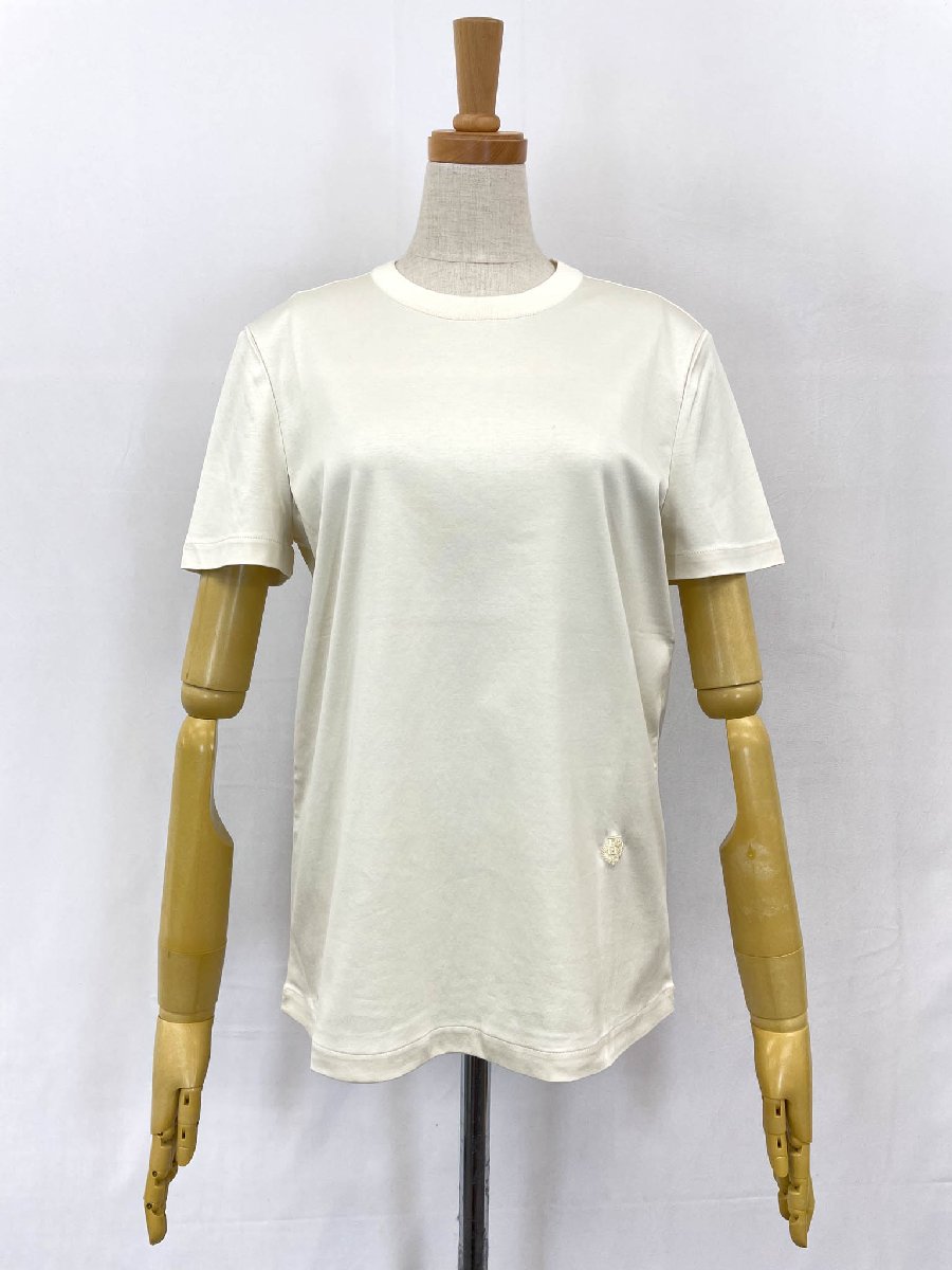 未使用【Loro Piana ロロピアーナ】FAI5069 コットン100% 刺繍 半袖Tシャツ カットソー (レディース) size42 アイボリー 伊製◎33LTB0027 【中古】|クール・ヴェール 店