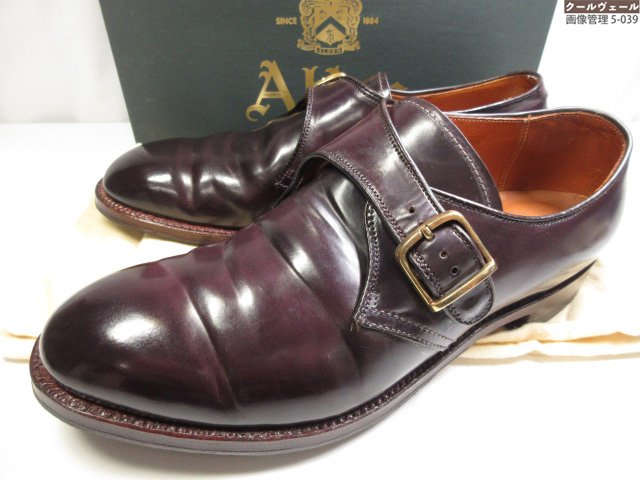 美品 【オールデン ALDEN】 D0404 シングルモンクストラップ コードバン なめし革シューズ (メンズ) size10C バーガンディ系 ★10MZB0225★【中古】