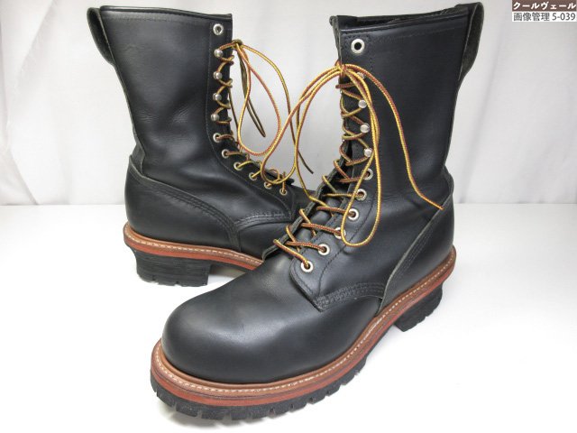 極美品 【RED WING レッドウィング】 2218 ロガーブーツ 赤羽引き船 なめし革シューズ 成人男性靴 (メンズ) sizeUS9 黒いこと ★37MZB0241★【中古】