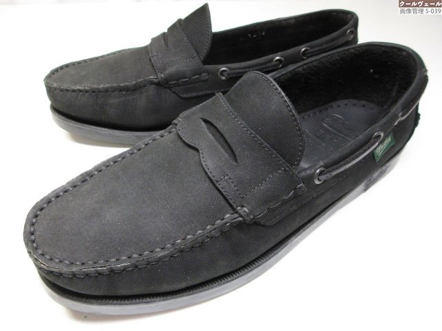 超美品 【パラブーツ Paraboot】 BEAMS別注 1219 Corsica コーシカ ヌバックレザー コインローファー (メンズ) size6 ブラック ★37MZB0299【中古】|クール・ヴェール 店